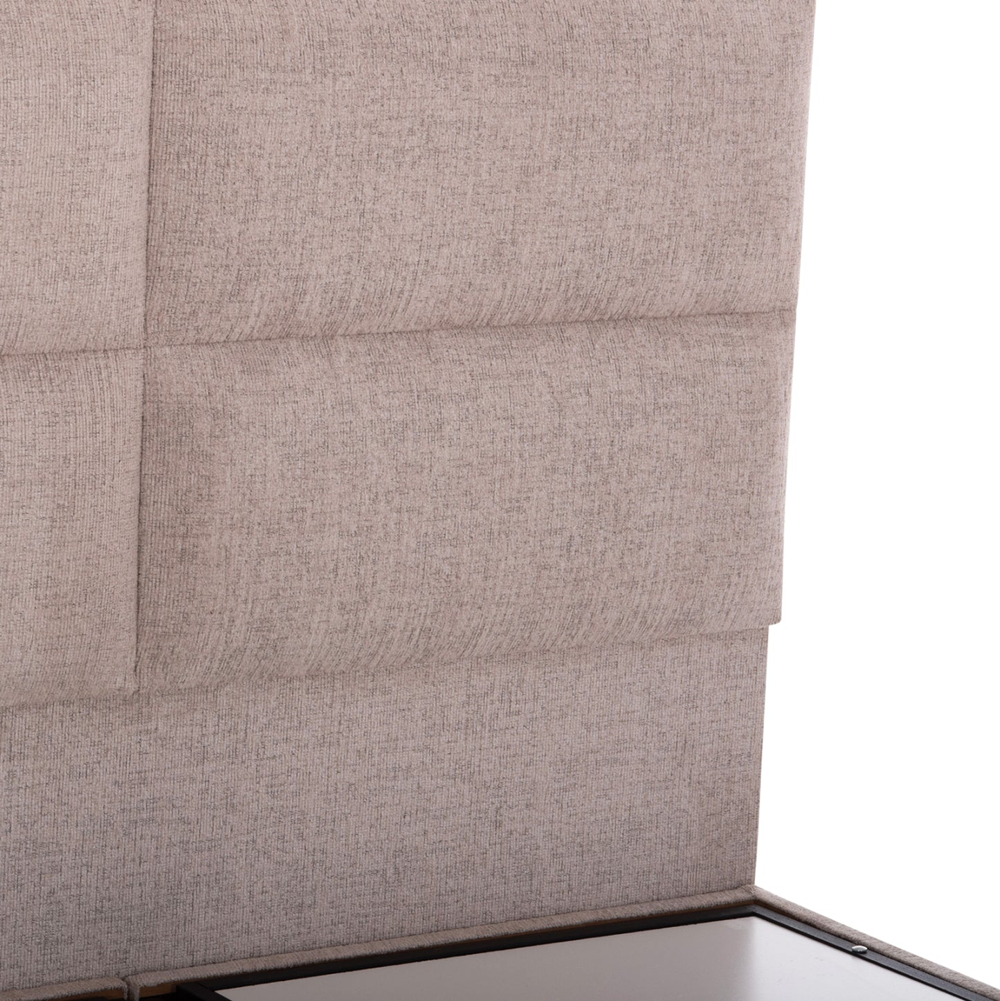 ΚΡΕΒΑΤΙ MILO ΜΕ ΑΠΟΘ.ΧΩΡΟ HM738.22 ΜΠΕΖ ΜΠΟΥΚΛΕ ΥΦΑΣΜΑ ΓΙΑ ΣΤΡΩΜΑ 140x200εκ