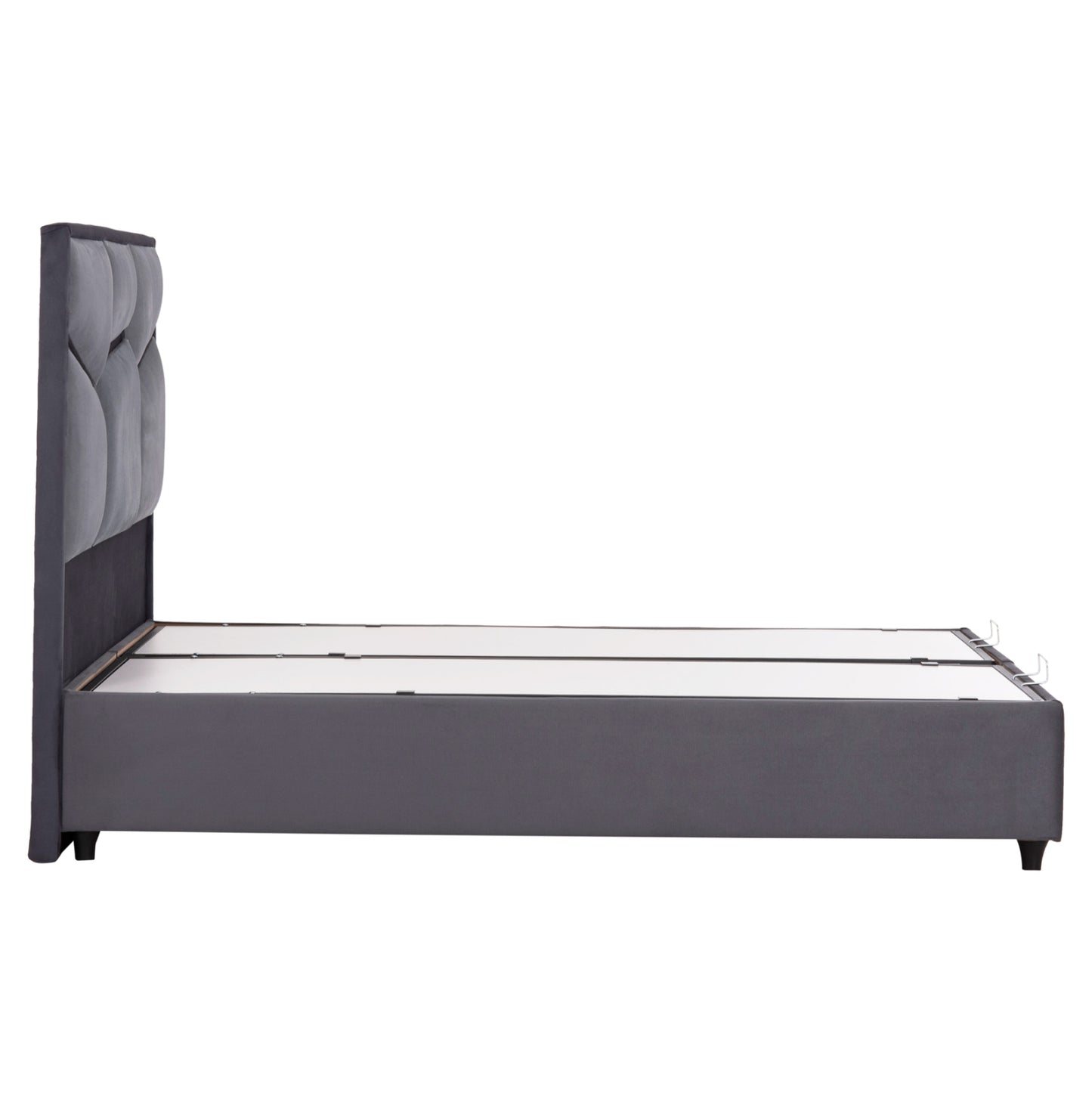 ΚΡEΒΑΤΙ ΜΕ ΑΠΟΘΗΚΕΥΤΙΚΟ ΧΩΡΟ IRIDA HM718 ΓΚΡΙ ΒΕΛΟΥΔΟ ΓΙΑ ΣΤΡΩΜΑ 160x200εκ.