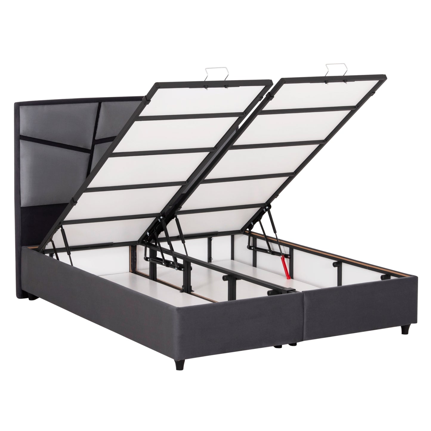 ΚΡEΒΑΤΙ ΜΕ ΑΠΟΘΗΚΕΥΤΙΚΟ ΧΩΡΟ IRIDA HM718 ΓΚΡΙ ΒΕΛΟΥΔΟ ΓΙΑ ΣΤΡΩΜΑ 160x200εκ.