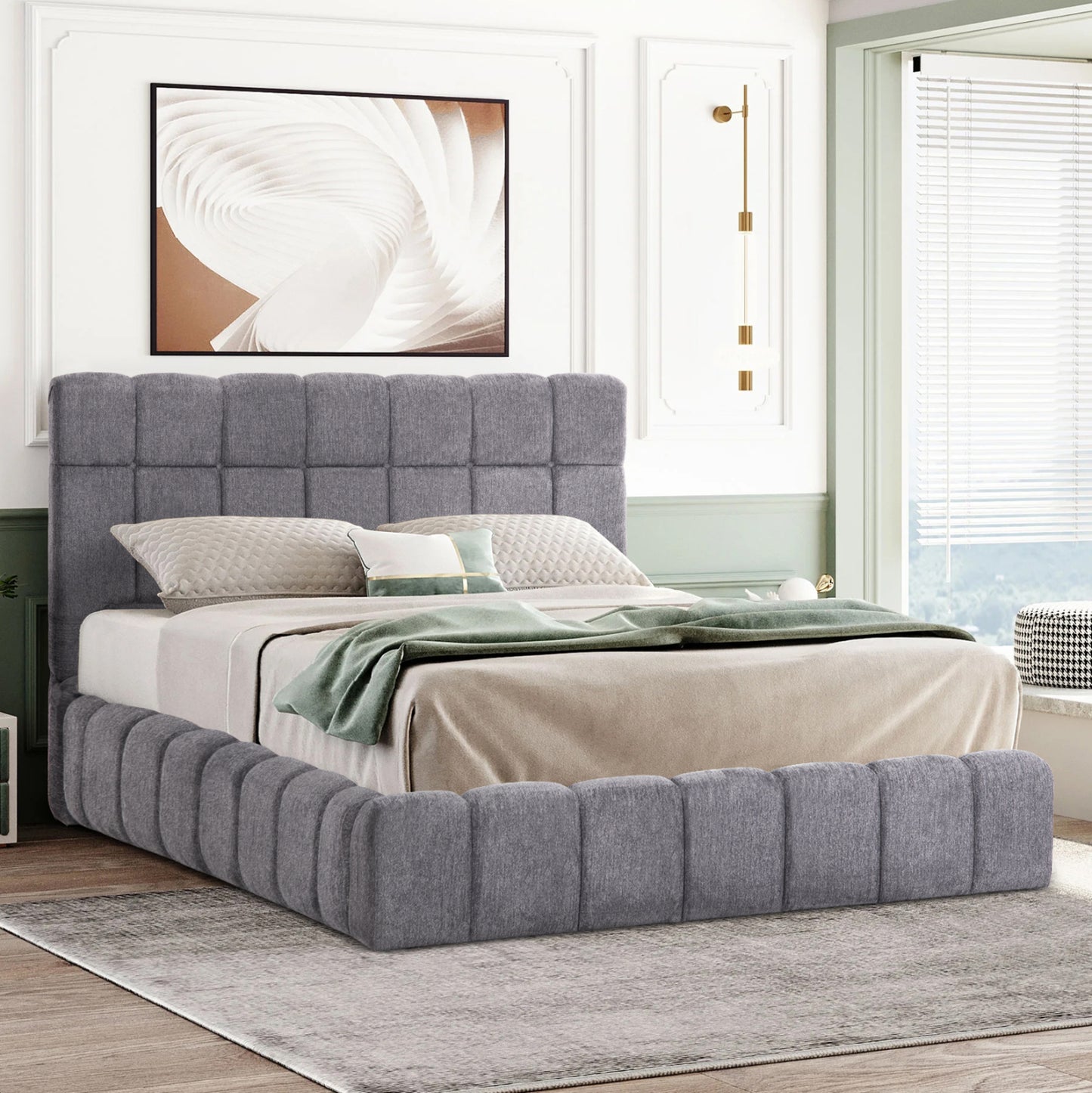 ΚΡΕΒΑΤΙ RAMON ΜΕ ΑΠΟΘΗΚΕΥΤΙΚΟ ΧΩΡΟ HM720.22 ΥΦΑΣΜΑ ΜΠΟΥΚΛΕ ΓΚΡΙ-ΣΤΡΩΜΑ 160x200εκ