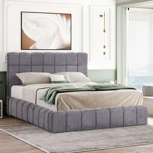 ΚΡΕΒΑΤΙ RAMON ΜΕ ΑΠΟΘΗΚΕΥΤΙΚΟ ΧΩΡΟ HM720.22 ΥΦΑΣΜΑ ΜΠΟΥΚΛΕ ΓΚΡΙ-ΣΤΡΩΜΑ 160x200εκ