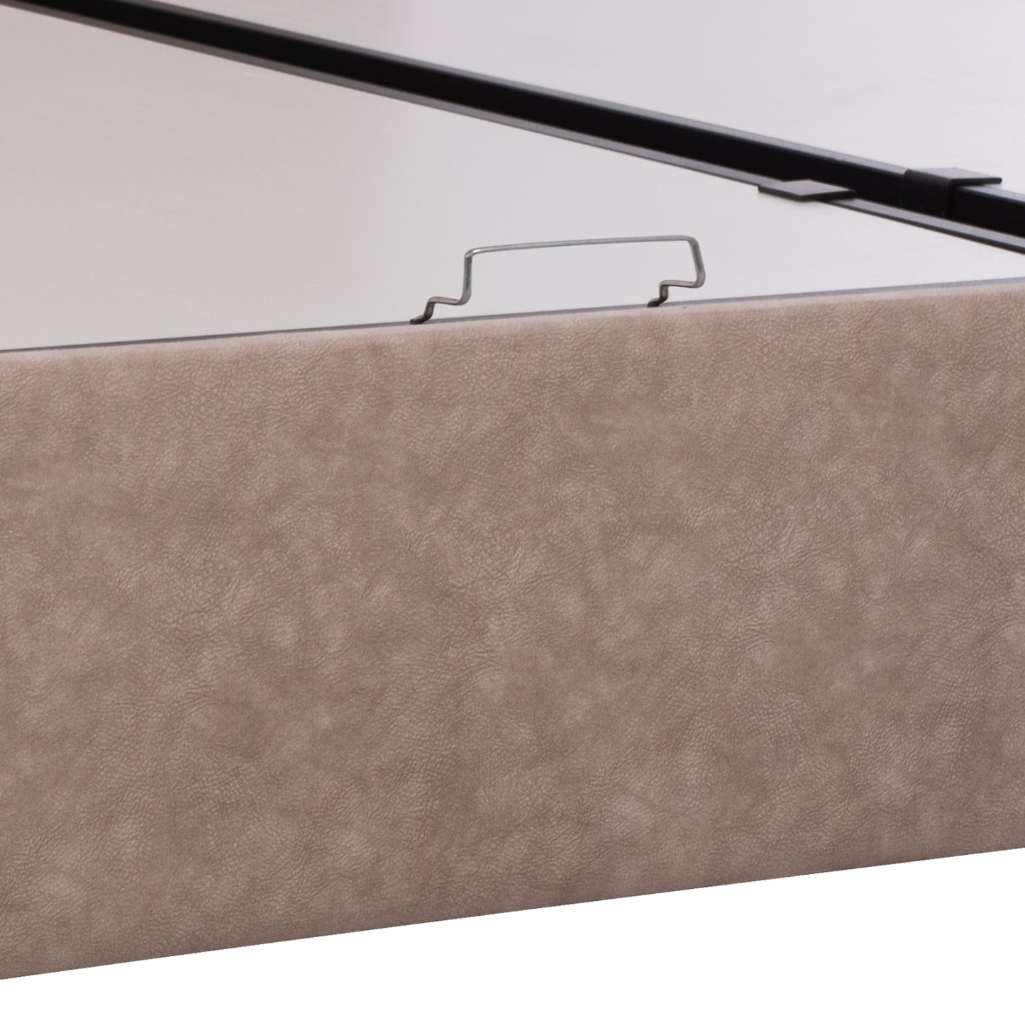 ΚΡΕΒΑΤΙ ΜΕ ΣΤΡΩΜΑ ΔΙΠΛΟ DOLORES HM21165 ΜΠΕΖ ΥΦΑΣΜΑ & ΑΠΟΘ.ΧΩΡΟΣ-ΓΙΑ 160x200εκ.