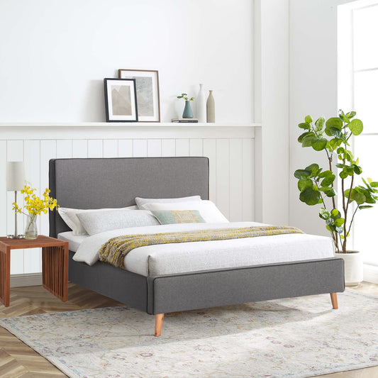 ΚΡΕΒΑΤΙ ΜΕ ΣΤΡΩΜΑ INDRA HM21280.01 ΓΚΡΙ ΥΦΑΣΜΑ--ΓΙΑ 160x200εκ