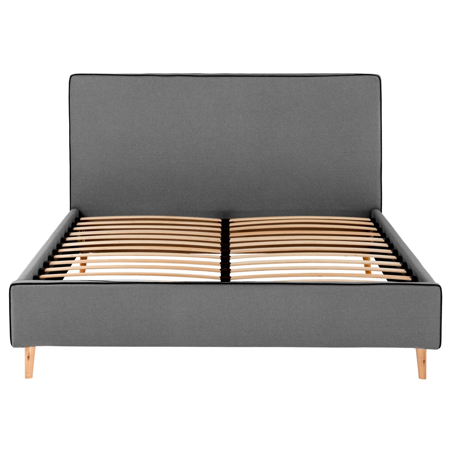 ΚΡΕΒΑΤΙ ΜΕ ΣΤΡΩΜΑ INDRA HM21280.01 ΓΚΡΙ ΥΦΑΣΜΑ--ΓΙΑ 160x200εκ