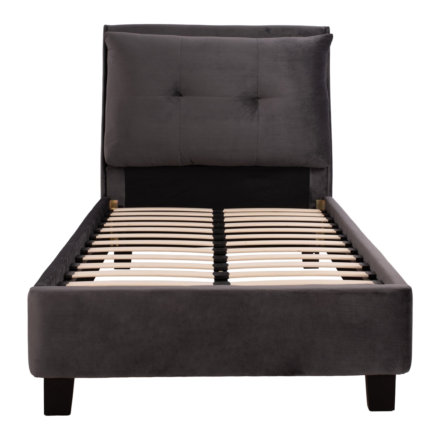 ΚΡΕΒΑΤΙ ΜΕ ΣΤΡΩΜΑ RILEY HM21282.01 ΓΚΡΙ ΒΕΛΟΥΔΟ--ΓΙΑ 90x200εκ