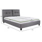ΚΡΕΒΑΤΙ ΜΕ ΣΤΡΩΜΑ BILLIE HM21284.03 ΓΚΡΙ ΥΦΑΣΜΑ--ΓΙΑ 160x200εκ
