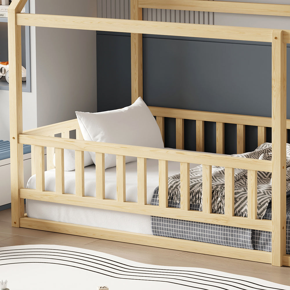 ΚΡΕΒΑΤΙ ΠΑΙΔΙΚΟ ΜΕ ΚΑΓΚΕΛΟ HOUSER HM706.01 τ.MONTESSORI ΞΥΛΟ ΠΕΥΚΟ ΦΥΣΙΚΟ-190x90εκ