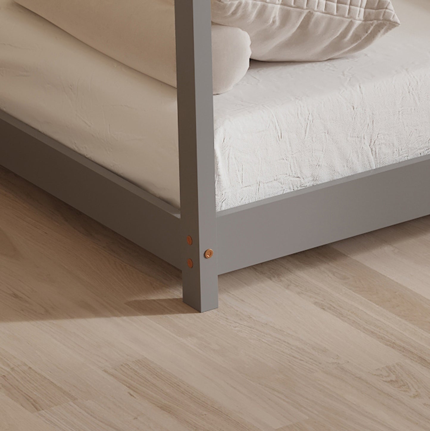 ΚΡΕΒΑΤΙ ΠΑΙΔΙΚΟ ΜΕ ΣΤΡΩΜΑ PEPE HM21302.02 ΞΥΛΟ ΠΕΥΚΟΥ ΣΕ ΓΚΡΙ--ΣΤΡΩΜΑ 90x190εκ
