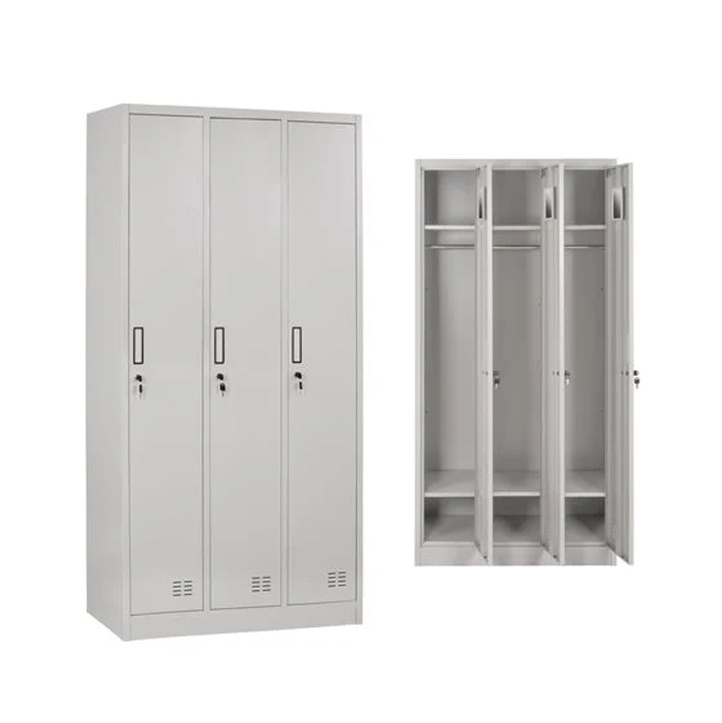 ΜΕΤΑΛΛΙΚΟΣ ΤΡΙΠΛΟΣ ΦΟΡΙΑΜΟΣ ΜΕ ΚΛΕΙΔΑΡΙΕΣ ALTONA HM5634.11 ΓΚΡΙ 90x45x185Υεκ.