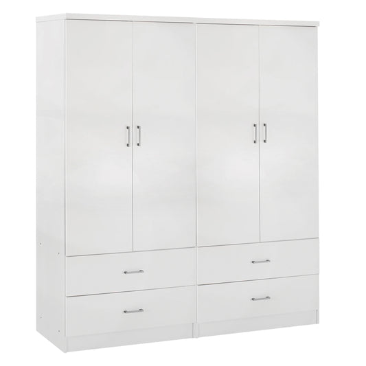 ΝΤΟΥΛΑΠΑ 4ΦΥΛΛΗ REINA ME 4 ΣΥΡΤΑΡΙΑ HM21258 ΜΕΛΑΜΙΝΗ ΣΕ ΛΕΥΚΟ 160x42,5x180,5Υεκ