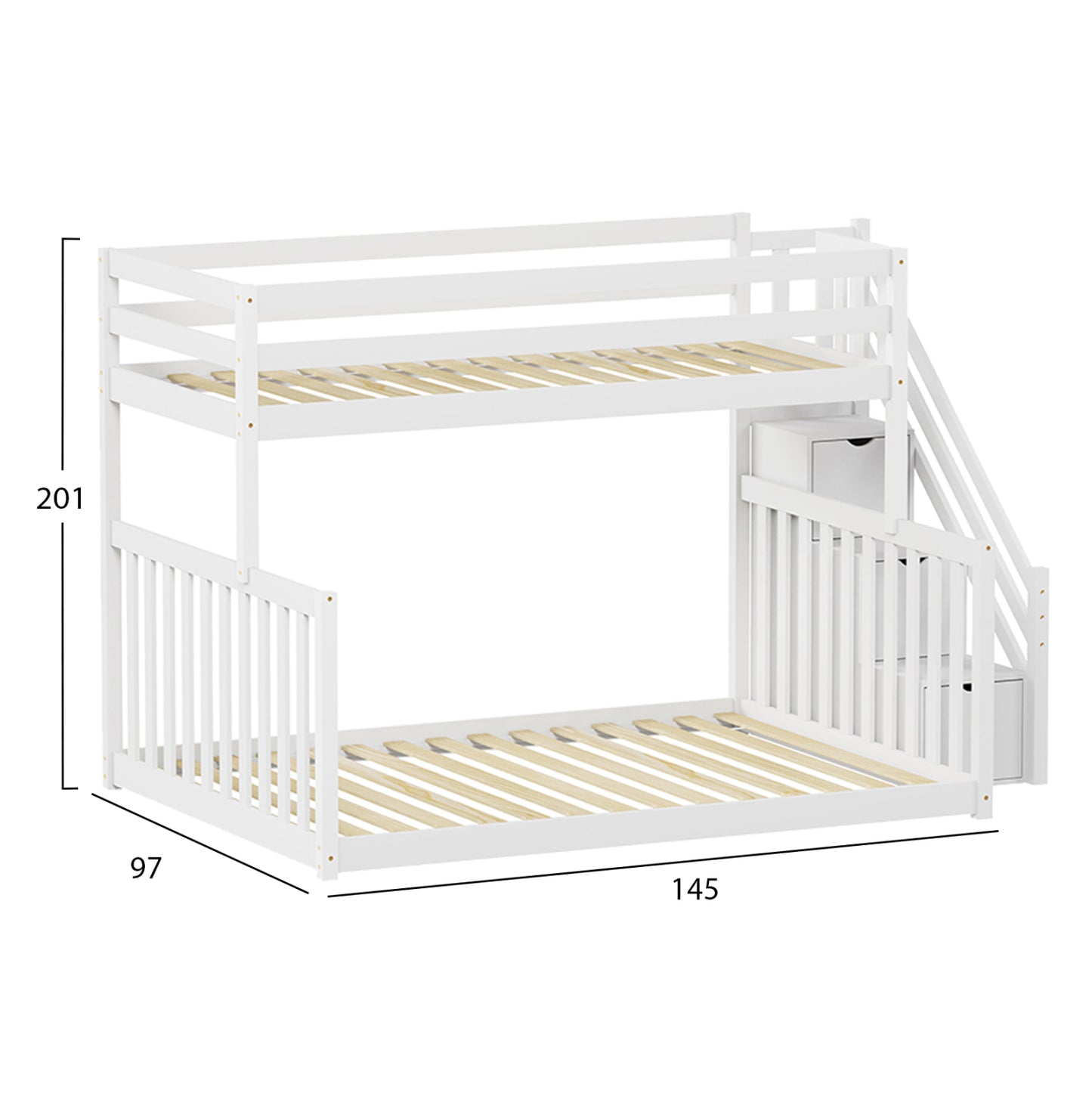 ΠΑΙΔΙΚH ΚΟΥΚΕΤΑ BEAMER HM711.03 ΞΥΛΟ ΠΕΥΚΟΥ ΣΕ ΛΕΥΚΟ-ΣΤΡΩΜΑΤΑ 90-140x190εκ