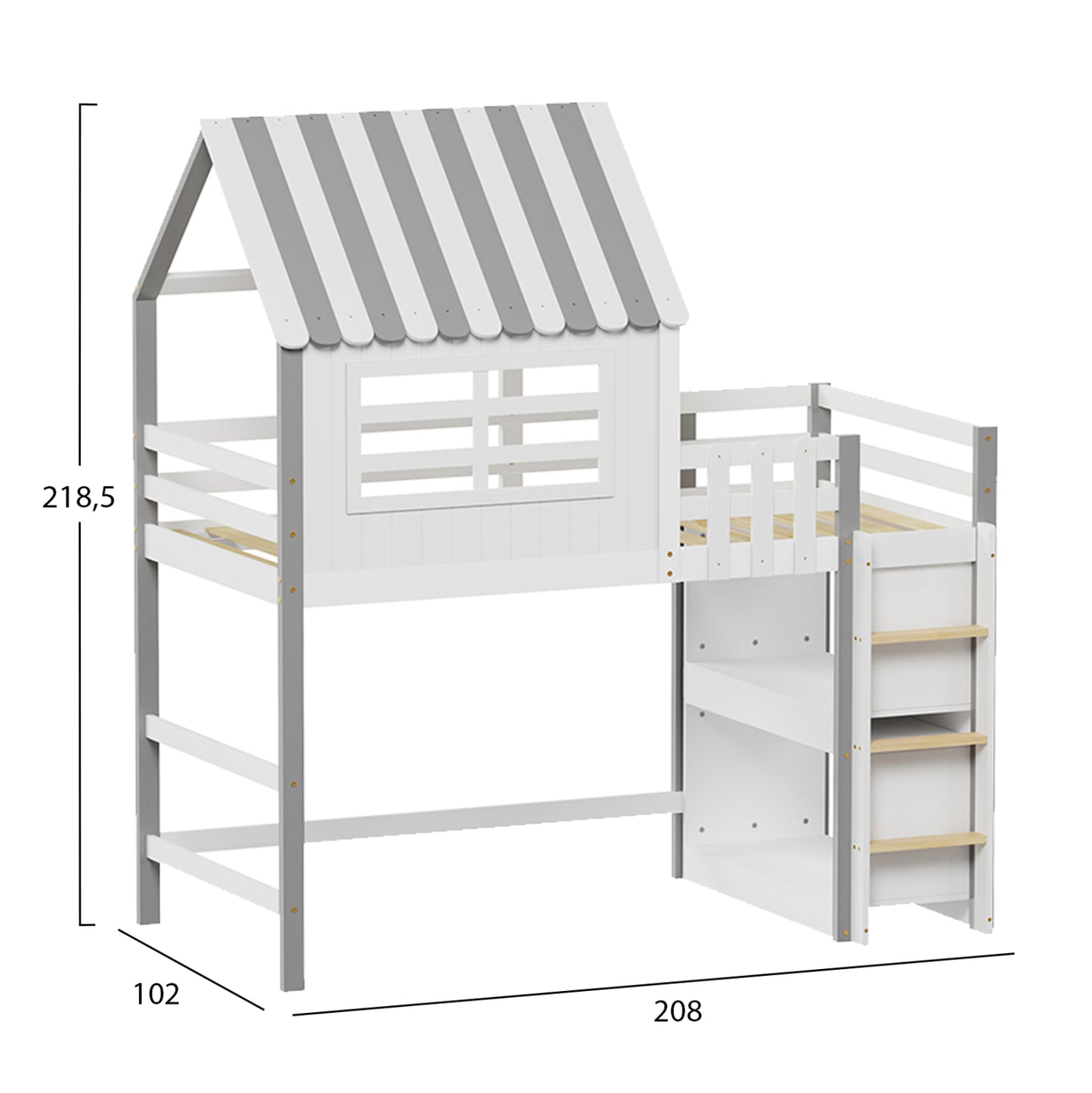 ΠΑΙΔΙΚΟ ΚΡΕΒΑΤΙ ΜΕ ΠΛΑΙΝΑ ΡΑΦΙΑ HOMI HM712 ΞΥΛΟ ΠΕΥΚΟΥ ΛΕΥΚΟ-ΓΚΡΙ-ΣΤΡΩΜΑ 90x190εκ