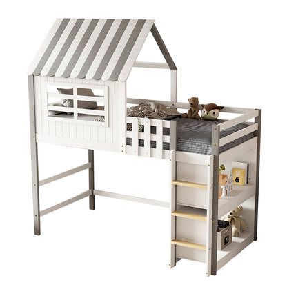 ΠΑΙΔΙΚΟ ΚΡΕΒΑΤΙ ΜΕ ΠΛΑΙΝΑ ΡΑΦΙΑ HOMI HM712 ΞΥΛΟ ΠΕΥΚΟΥ ΛΕΥΚΟ-ΓΚΡΙ-ΣΤΡΩΜΑ 90x190εκ