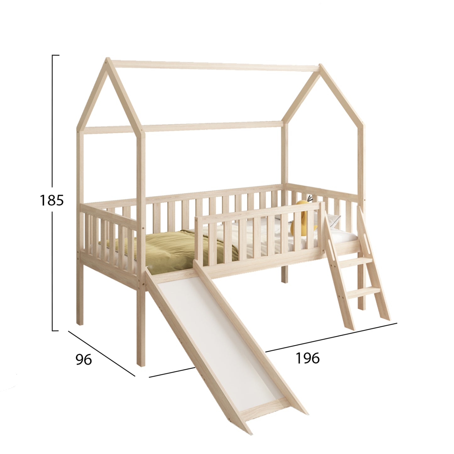 ΠΑΙΔΙΚΟ ΚΡΕΒΑΤΙ ΜΕ ΤΣΟΥΛΗΘΡΑ PHYLLIS HM701.01 ΞΥΛΟ ΠΕΥΚΟΥ ΦΥΣΙΚΟ ΓΙΑ 90x190εκ