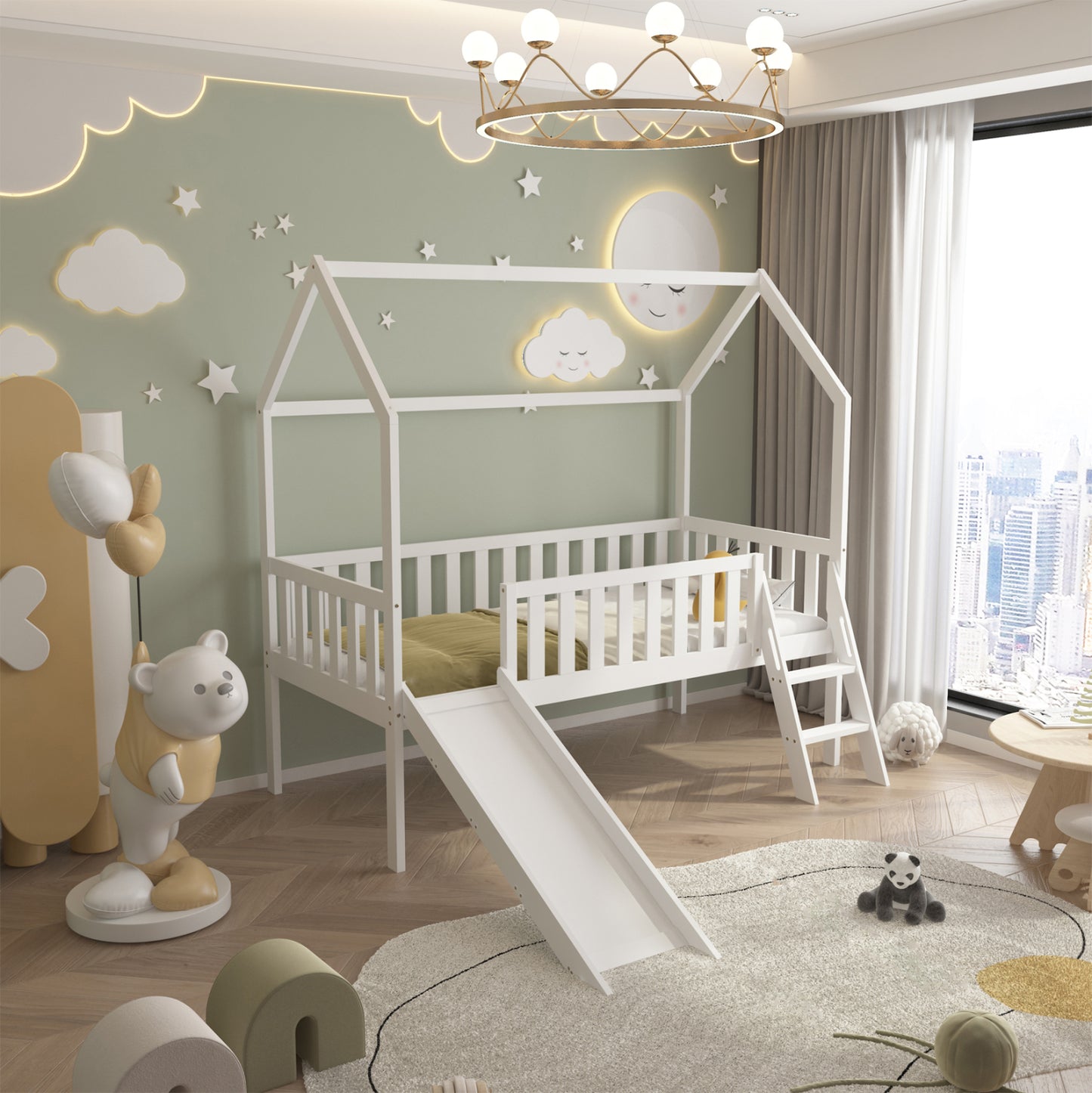 ΠΑΙΔΙΚΟ ΚΡΕΒΑΤΙ ΜΕ ΤΣΟΥΛΗΘΡΑ PHYLLIS HM701.03 ΞΥΛΟ ΠΕΥΚΟΥ ΛΕΥΚΟ ΓΙΑ 90x190εκ