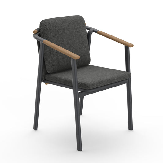 ΠΟΛΥΘΡΟΝΑ ΑΛΟΥΜΙΝΙΟΥ SENTI HM6204.01 ΣΚΕΛΕΤΟΣ & OLEFIN ΣΚΟΥΡΟ ΓΚΡΙ 57x59x78Υεκ