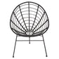 ΠΟΛΥΘΡΟΝΑ ΤΥΠΟΥ ΦΩΛΙΑ ΜΕΤΑΛΛΙΚΗ ALLEGRA HM5458.12 ΜΕ WICKER-ΜΑΥΡΟ 73x78x88Υεκ.