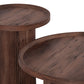 ΣΕΤ 2ΤΜΧ ΤΡΑΠΕΖΙΑ ΣΑΛΟΝΙΟΥ MARGON HM21084 MDF ΣΚΟΥΡΟ ΚΑΦΕ Φ80εκ & Φ45εκ