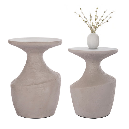 ΣΕΤ ΒΟΗΘΗΤΙΚΑ ΤΡΑΠΕΖΙΑ REBON 2ΤΜΧ HM21137.03 FIBER CEMENT ΣΕ ΓΚΡΙ--Φ40εκ & Φ27,5εκ