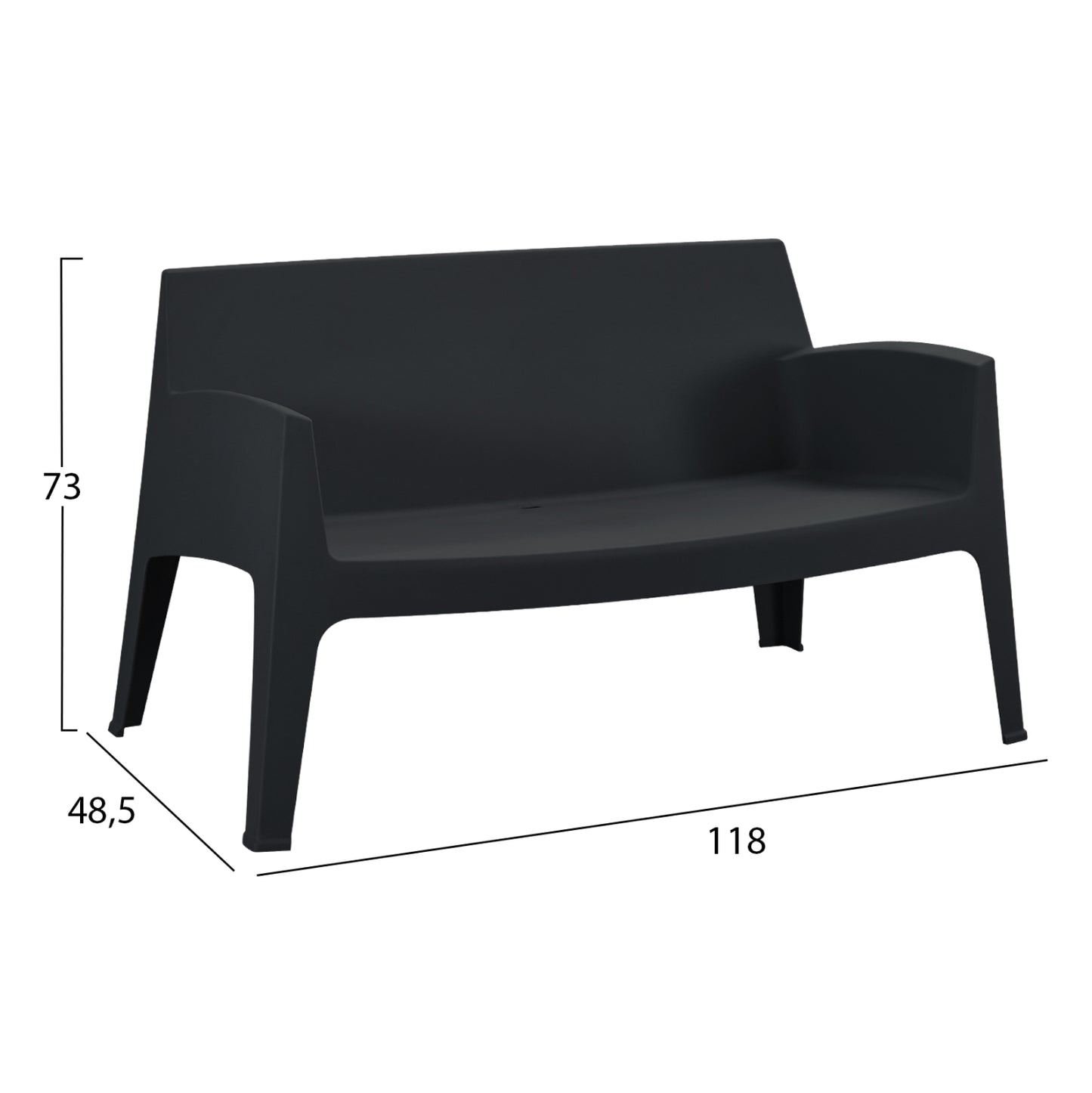 ΣΕΤ LOUNGE 4ΤΜΧ SLEEK HM21275.02 ΜΑΥΡΟ ΠΟΛΥΠΡΟΠΥΛΕΝΙΟ