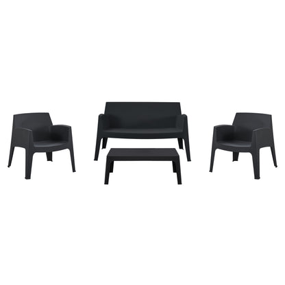 ΣΕΤ LOUNGE 4ΤΜΧ SLEEK HM21275.02 ΜΑΥΡΟ ΠΟΛΥΠΡΟΠΥΛΕΝΙΟ