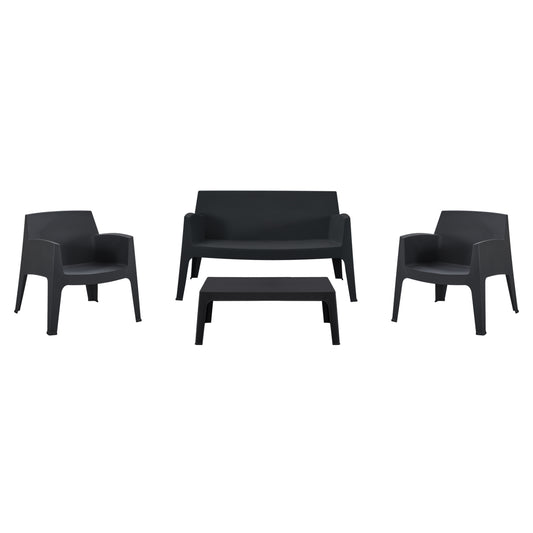 ΣΕΤ LOUNGE 4ΤΜΧ SLEEK HM21275.02 ΜΑΥΡΟ ΠΟΛΥΠΡΟΠΥΛΕΝΙΟ