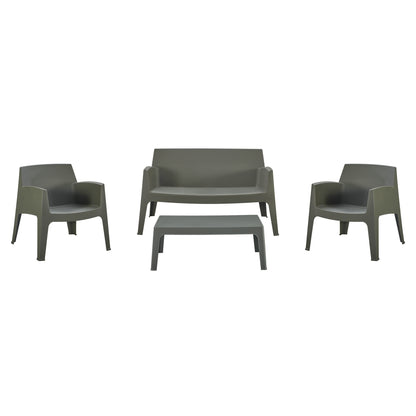 ΣΕΤ LOUNGE 4ΤΜΧ SLEEK HM21275.05 DARK OLIVE GREEN ΠΟΛΥΠΡΟΠΥΛΕΝΙΟ