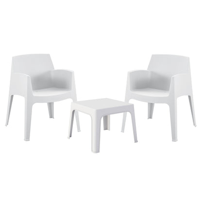 ΣΕΤ 3ΤΜΧ ΠΟΛΥΠΡΟΠΥΛΕΝΙΟΥ SLEEK HM21267.01 ΤΡΑΠΕΖΑΚΙ & 2 ΠΟΛΥΘΡΟΝΕΣ-ΛΕΥΚΟ