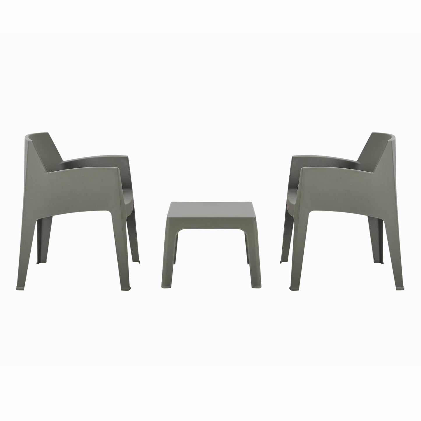 ΣΕΤ 3ΤΜΧ ΠΟΛΥΠΡΟΠΥΛΕΝΙΟΥ SLEEK HM21267.05 ΤΡΑΠΕΖΑΚΙ & 2 ΠΟΛΥΘΡΟΝΕΣ-DARK OLIVE GREEN