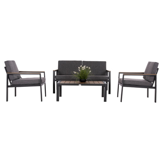 ΣΕΤ ΣΑΛΟΝΙ ΕΞ.ΧΩΡΟΥ 4ΤΜΧ SAFIN HM6278.03 ΑΛΟΥΜΙΝΙΟ & OLEFIN ΣΚΟΥΡΟ ΓΚΡΙ--POLYWOOD