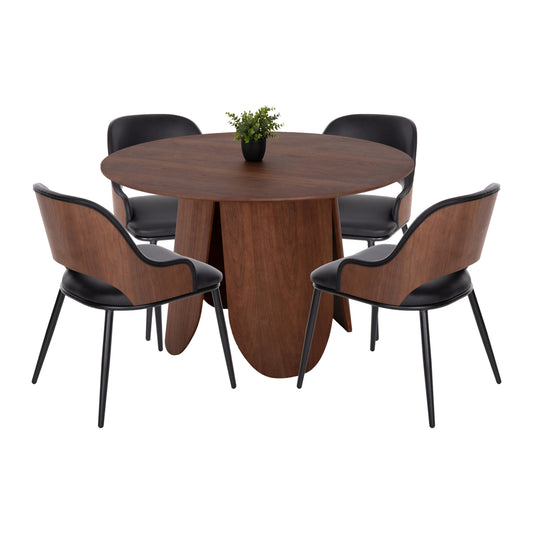 ΣΕΤ ΤΡΑΠΕΖΑΡΙΑ ΕΣΩΤ. ΧΩΡΟΥ 5ΤΜΧ HM11965 ΤΡΑΠΕΖΙ DENTY & 4 ΚΑΡΕΚΛΕΣ DELF (ΜΑΥΡΟ)