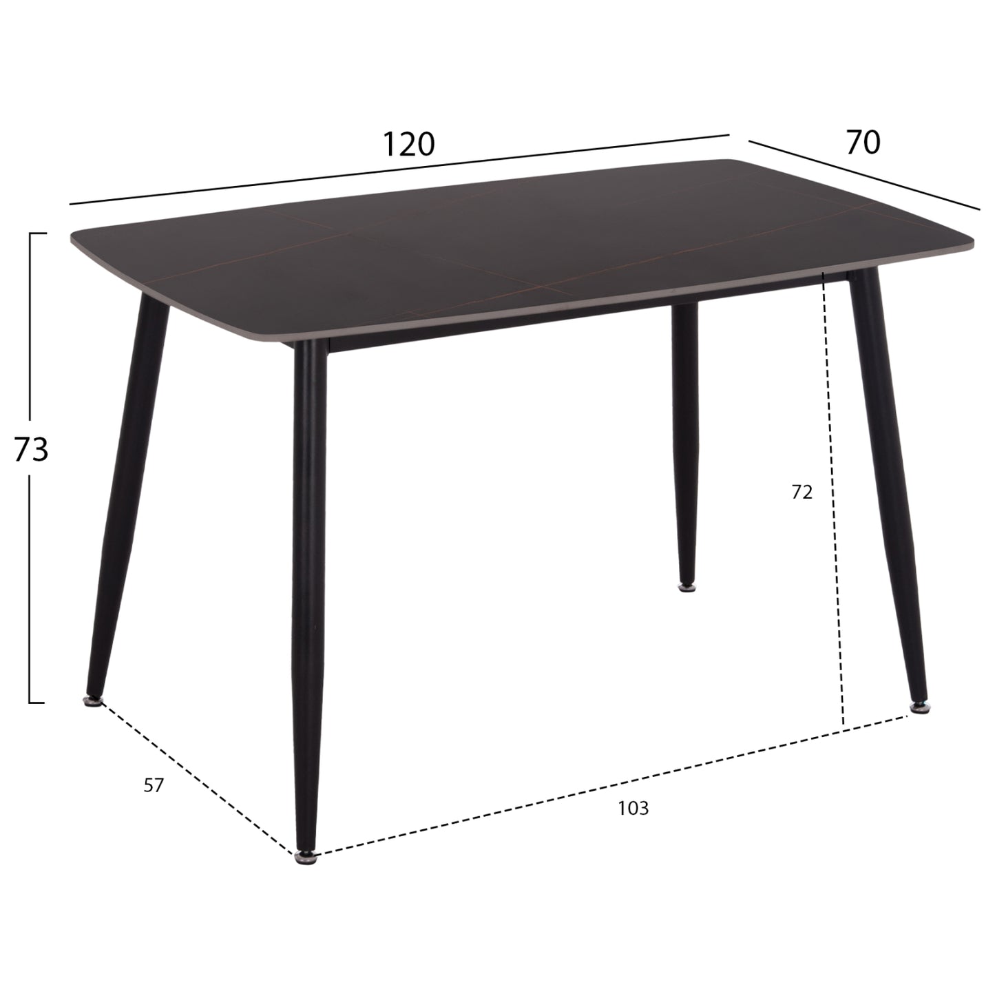 ΣΕΤ ΤΡΑΠΕΖΑΡΙΑΣ 5ΤΜΧ RAVEN HM21067.02 ΚΕΡΑΜΙΚΟ TOP ΜΑΥΡΟ ΜΑΡΜΑΡΟ--ΜΕΤΑΛΛΟ