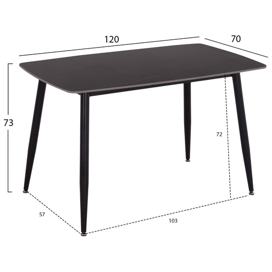ΣΕΤ ΤΡΑΠΕΖΑΡΙΑΣ 5ΤΜΧ RAVEN HM21068.02 ΚΕΡΑΜΙΚΟ TOP ΜΑΥΡΟ ΜΑΡΜΑΡΟ--ΓΚΡΙ ΥΦΑΣΜΑ