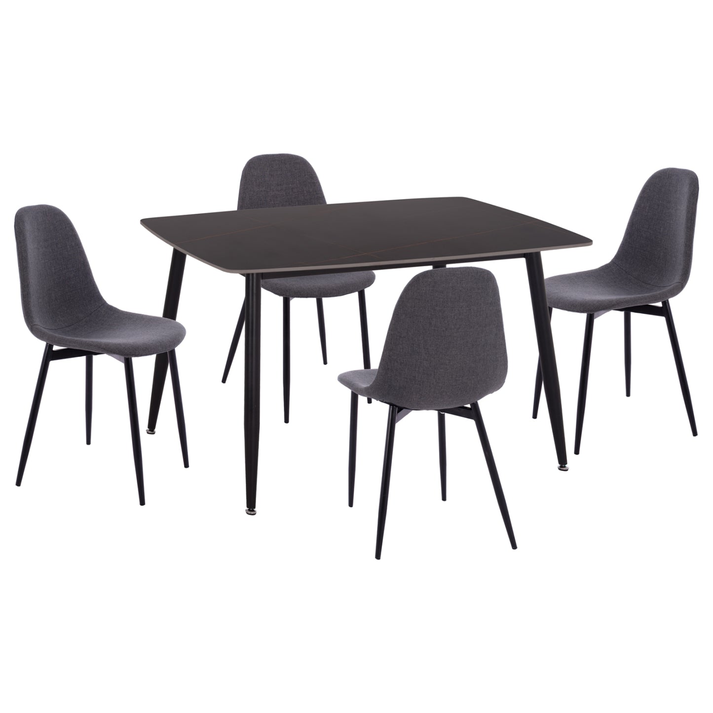 ΣΕΤ ΤΡΑΠΕΖΑΡΙΑΣ 5ΤΜΧ RAVEN HM21068.02 ΚΕΡΑΜΙΚΟ TOP ΜΑΥΡΟ ΜΑΡΜΑΡΟ--ΓΚΡΙ ΥΦΑΣΜΑ