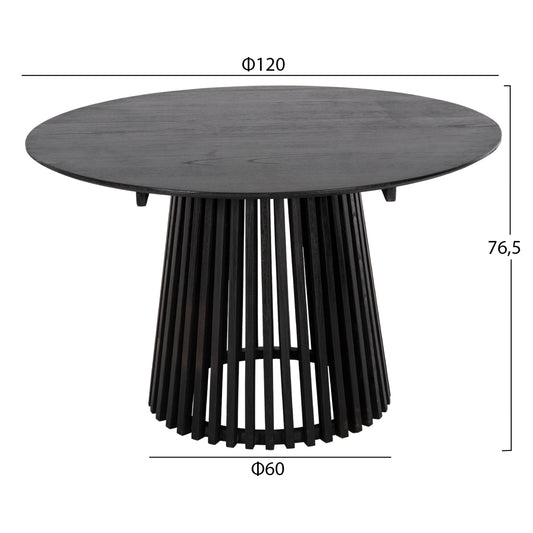 ΣΕΤ ΤΡΑΠΕΖΑΡΙΑΣ 5ΤΜΧ OSLO HM21075.01 ΣΤΡΟΓΓΥΛΟ ΤΡΑΠΕΖΙ Φ120εκ. & 4 ΚΑΡΕΚΛΕΣ-ΜΑΥΡΟ