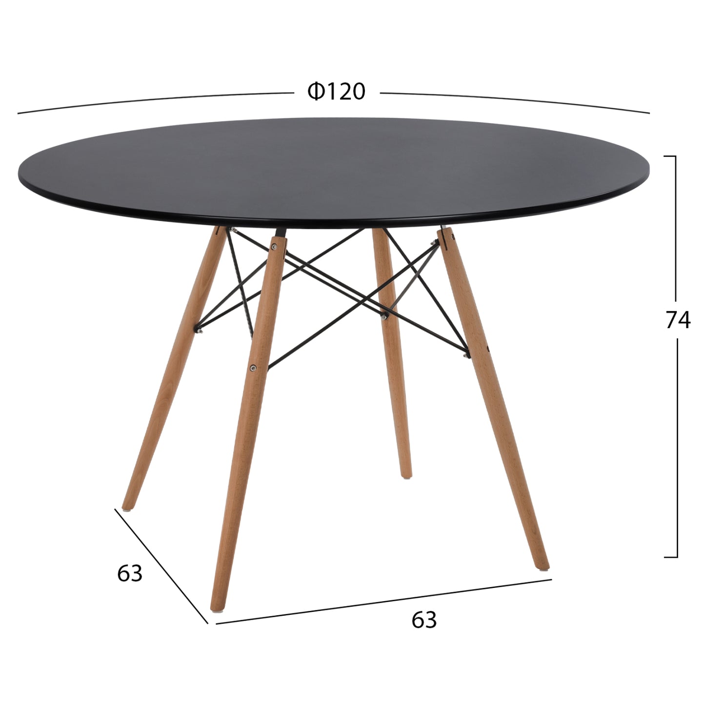 ΣΕΤ ΤΡΑΠΕΖΑΡΙΑΣ 5ΤΜΧ MAGGIE HM21187 MDF TOP & ΠΟΛΥΠΡΟΠΥΛΕΝΙΟ ΣΕ ΜΑΥΡΟ ΧΡΩΜΑ
