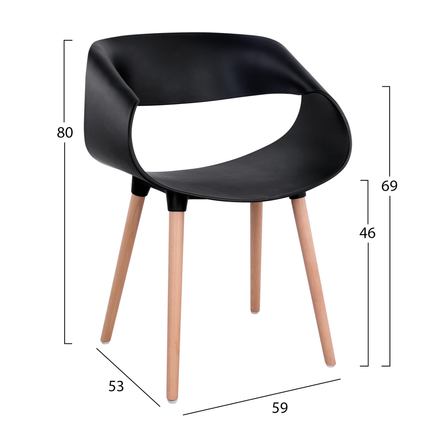 ΣΕΤ ΤΡΑΠΕΖΑΡΙΑΣ 5ΤΜΧ MAGGIE HM21187 MDF TOP & ΠΟΛΥΠΡΟΠΥΛΕΝΙΟ ΣΕ ΜΑΥΡΟ ΧΡΩΜΑ
