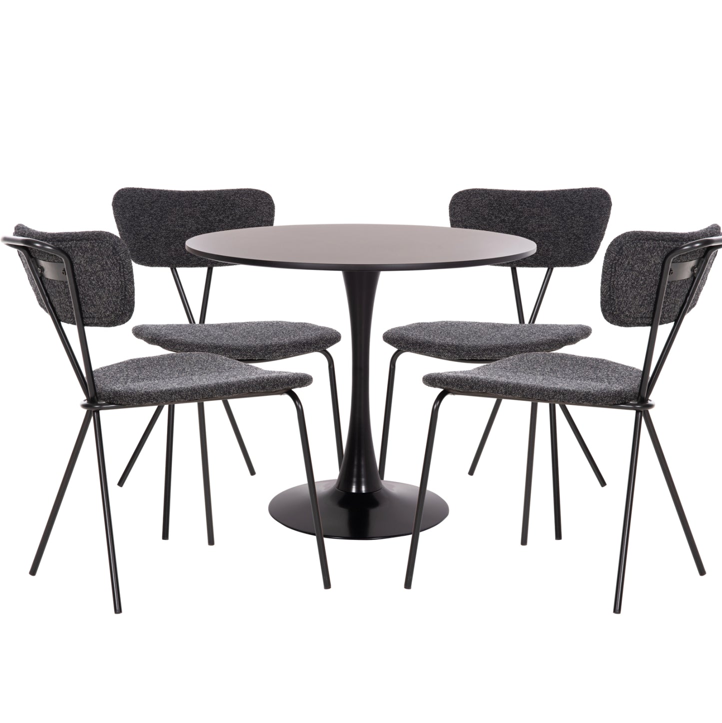 ΣΕΤ ΤΡΑΠΕΖΑΡΙΑΣ 5ΤΜΧ BROLIN HM21200 MDF TOP & ΜΕΤΑΛΛΟ ΜΑΥΡΟ-ΣΚΟΥΡΟ ΓΚΡΙ ΥΦΑΣΜΑ