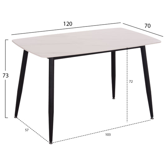 ΣΕΤ ΤΡΑΠΕΖΑΡΙΑΣ 5ΤΜΧ RAVEN HM21266.01 ΚΕΡΑΜΙΚΟ TOP ΛΕΥΚΟ ΜΑΡΜΑΡΟ--ΚΡΕΜ PU