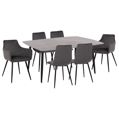 ΣΕΤ ΤΡΑΠΕΖΑΡΙΑΣ 7ΤΜΧ RAVEN HM21070.03 ΚΕΡΑΜΙΚΟ TOP--4 ΚΑΡΕΚΛΕΣ & 2 ΠΟΛΥΘΡΟΝΕΣ ΓΚΡΙ
