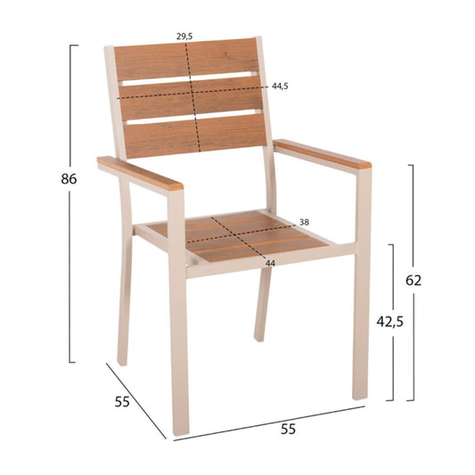 ΣΕΤ ΤΡΑΠΕΖΑΡΙΑΣ ΕΞ. ΧΩΡΟΥ 5ΤΜΧ MORIL HM21161 ΑΛΟΥΜΙΝΙΟ ΣΕ ΣΑΜΠΑΝΙ & POLYWOOD