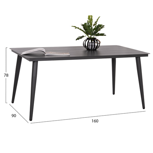 ΤΡΑΠΕΖΙ ΑΛΟΥΜΙΝΙΟΥ ΟΡΘΟΓΩΝΙΟ HIGER HM6291.01 ΓΚΡΙ 160x90x78Υεκ.