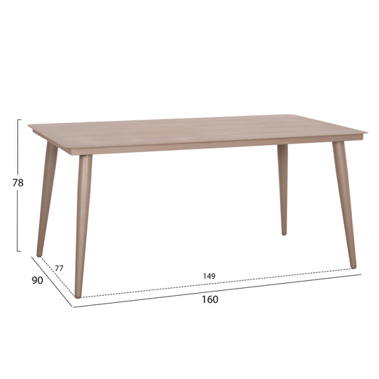 ΤΡΑΠΕΖΙ ΑΛΟΥΜΙΝΙΟΥ ΟΡΘΟΓΩΝΙΟ HIGER HM6291.04 ΚΑΠΟΥΤΣΙΝΟ 160x90x78Υεκ.