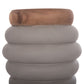 ΤΡΑΠΕΖΙ ΒΟΗΘΗΤΙΚΟ PUFFAT HM18172.03 FIBER CEMENT ΓΚΡΙ- ΞΥΛΟ TEAK TOP Φ45x46Υεκ.