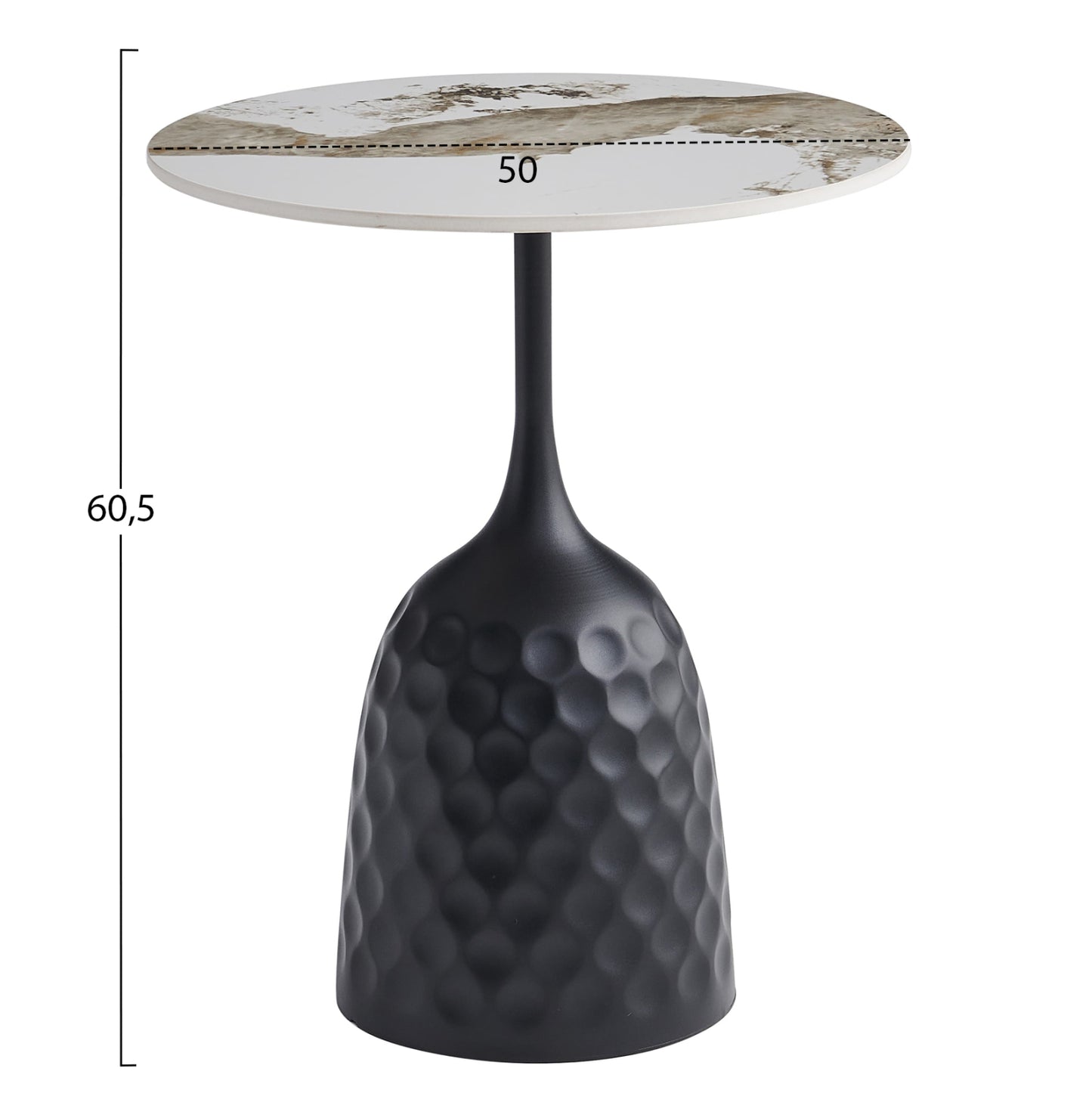 ΤΡΑΠΕΖΙ ΣΑΛΟΝΙΟΥ LONGSTEM HM18317.02 ΒΑΣΗ ΜΑΥΡΗ--SINTERED STONE PANDORA SCHEME Φ50