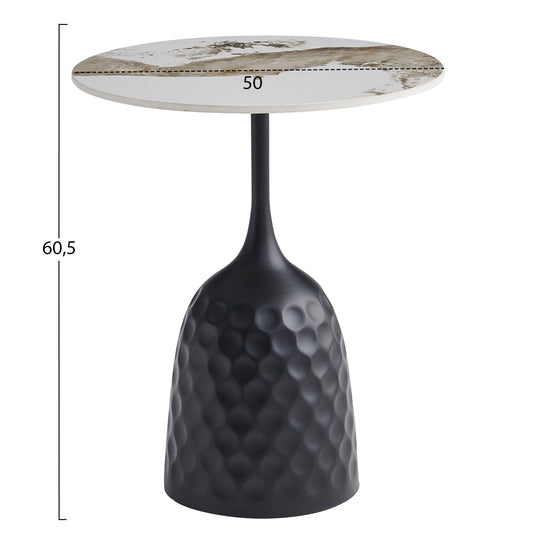 ΤΡΑΠΕΖΙ ΣΑΛΟΝΙΟΥ LONGSTEM HM18317.02 ΒΑΣΗ ΜΑΥΡΗ--SINTERED STONE PANDORA SCHEME Φ50