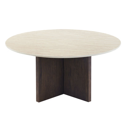 ΤΡΑΠΕΖΙ ΣΑΛΟΝΙΟΥ SKY HM18329 ΚΕΡΑΜΙΚΟ TOP ΟΨΗ ΤΡΑΒΕΡΤΙΝΑΣ-MDF ΒΑΣΗ Φ80x40Υεκ.