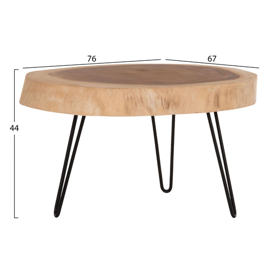 ΤΡΑΠΕΖΙ ΣΑΛΟΝΙΟΥ SERVON HM9912 SUAR ΞΥΛΟ ΦΥΣΙΚΟ-ΜΕΤΑΛ.ΠΟΔΙΑ ΜΑΥΡΑ 76x67x44Υεκ.