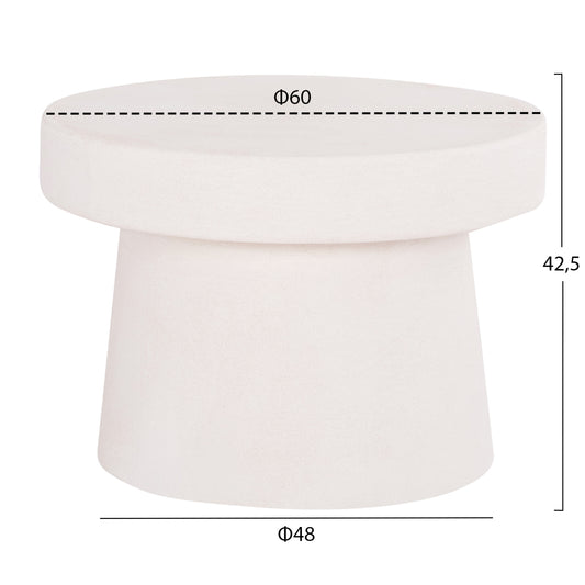 ΤΡΑΠΕΖΙ ΣΑΛΟΝΙΟΥ ΣΤΡΟΓΓΥΛΟ ΣΕΙΡΑ SANTORINI HM18051 MDF ΣΕ ΥΠΟΛΕΥΚΟ ΧΡΩΜΑ Φ60x42,5Υεκ.