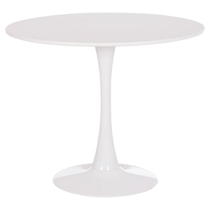 ΤΡΑΠΕΖΙ ΣΤΡΟΓΓΥΛΟ BROLIN HM18141.01 MDF TOP-ΒΑΣΗ ΜΕΤΑΛΛΙΚΗ--ΛΕΥΚΟ Φ90x73Υεκ